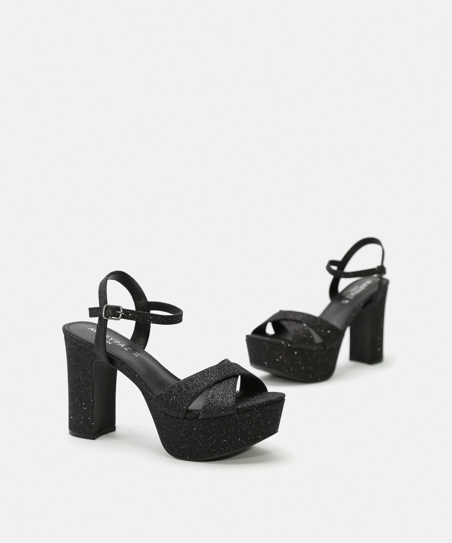 Sandalias plataforma glitter image number null